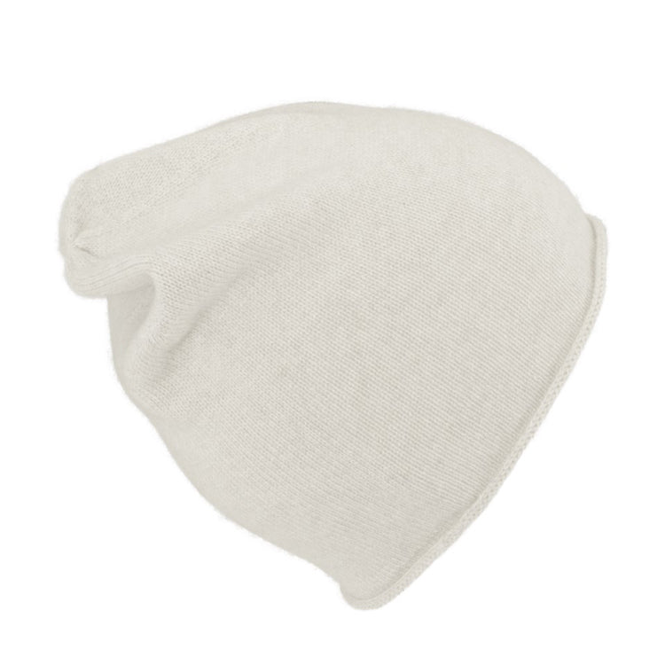 Fiebig Strick Beanie Kaschmir Rollrand uni – Natur