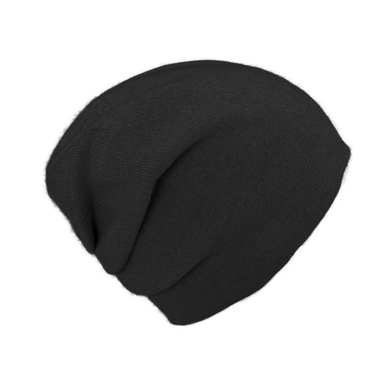 Fiebig Strick Beanie Kaschmir uni einlagig mit Raffung – Schwarz