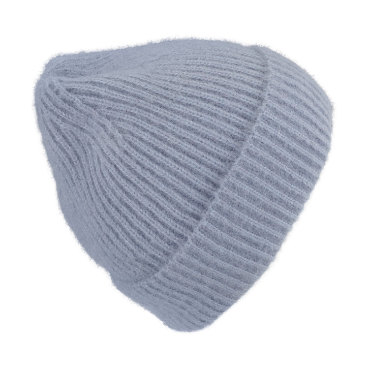 Fiebig Strickmütze Rippenstrick melange soft – Hellblau