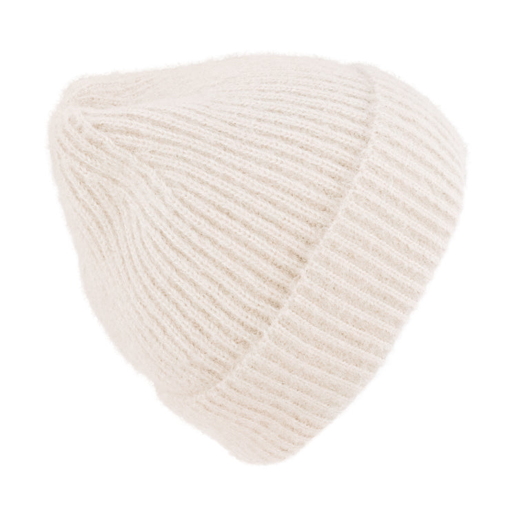 Fiebig Strickmütze Rippenstrick melange soft – Natur