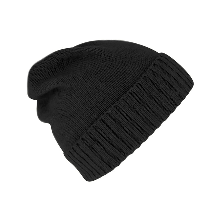 Fiebig Strickmütze Beanie Kaschmir uni – Schwarz
