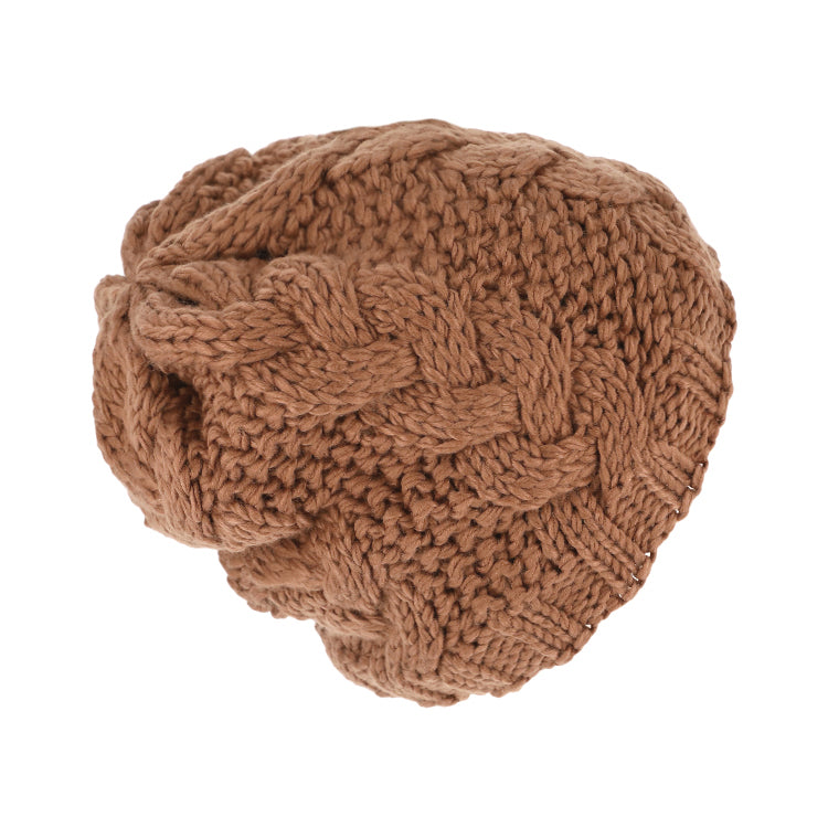 Fiebig Strickmütze Beanie uni – Cognac