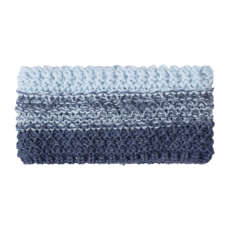 Fiebig Strickstirnband Wolle mehrfarbig melange – Jeansblau