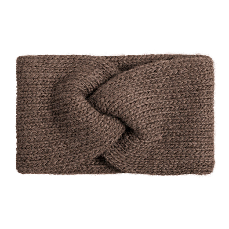 Fiebig Strickstirnband Wolle gedreht melange – Braun