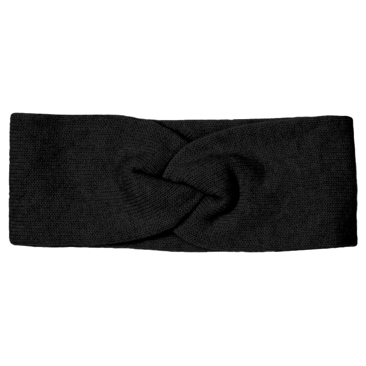 Fiebig Strickstirnband Kaschmir uni – Schwarz