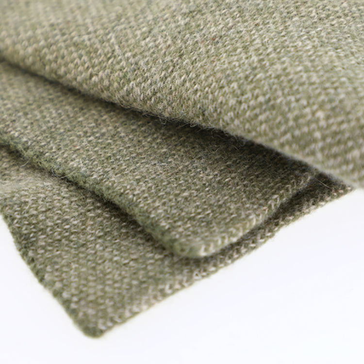 Fiebig Strickschal Wolle melange 170 x 27 cm – Olivgrün