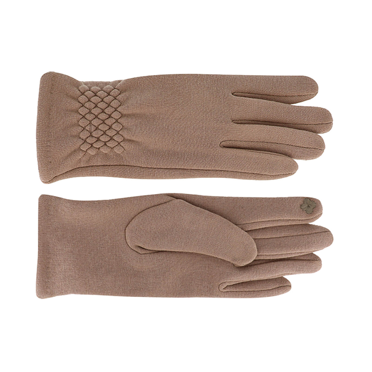 Fiebig Handschuhe Jersey uni mit Teddyfutter Beige
