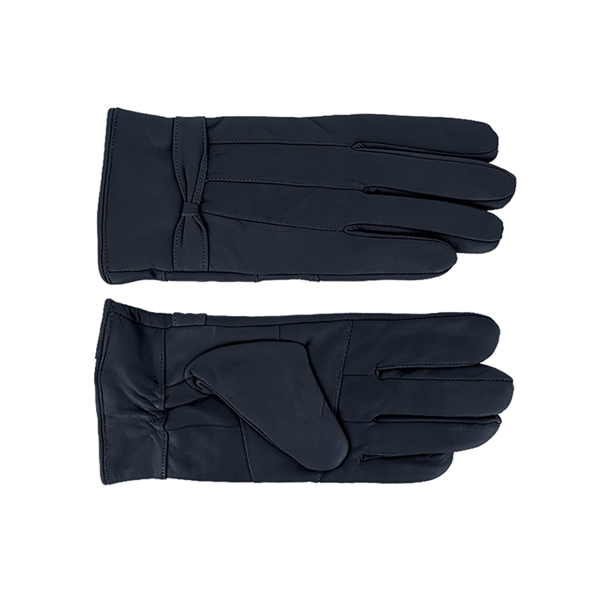 Fiebig Damen Handschuhe Leder Uni Marineblau