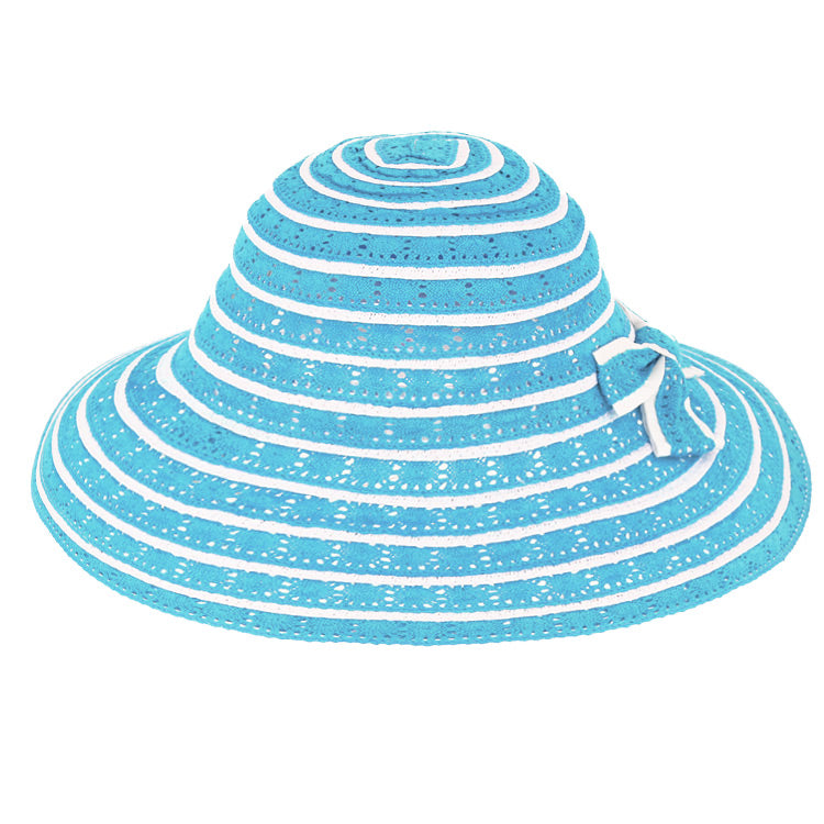 Fiebig Papierhut Glocke Baumwollspitze und Schleife Aquablau