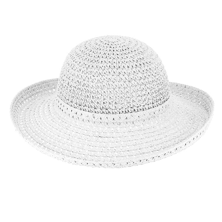 Fiebig Papierhut Glocke Kopfteil Crochet mit Aufschlag uni Weiss