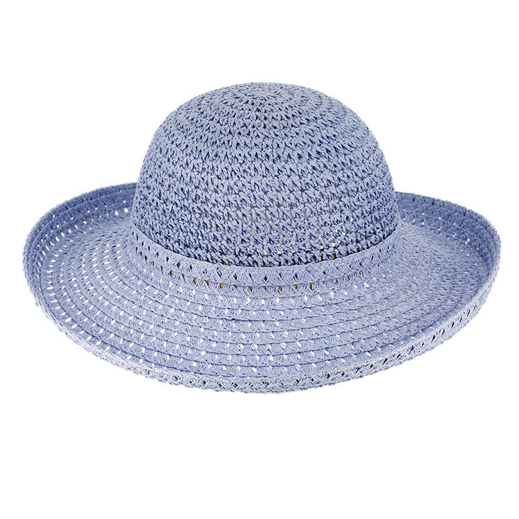 Fiebig Papierhut Glocke Kopfteil Crochet mit Aufschlag uni Hellblau