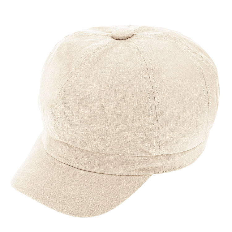 Fiebig Ballonkappe Leinen uni Beige – Gesamtansicht