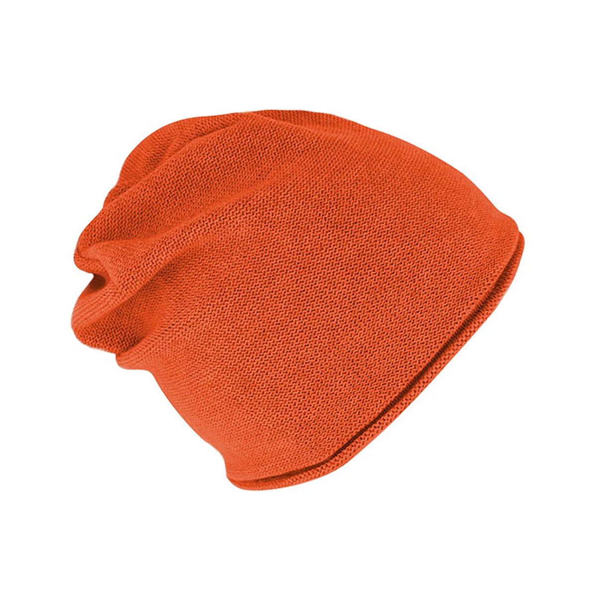Fiebig Strickmütze Beanie Baumwolle uni mit Rollrand GOTS