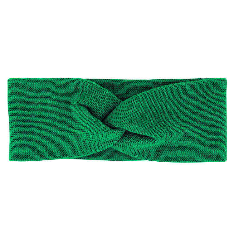 Fiebig Strickstirnband uni gedreht GOTS – Smaragd