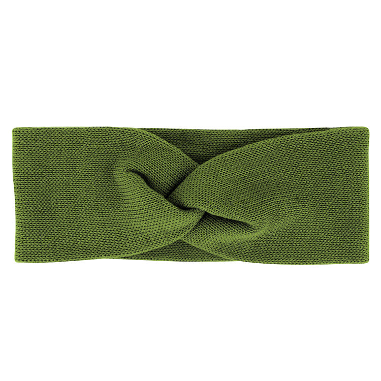 Fiebig Strickstirnband uni gedreht GOTS – Khaki