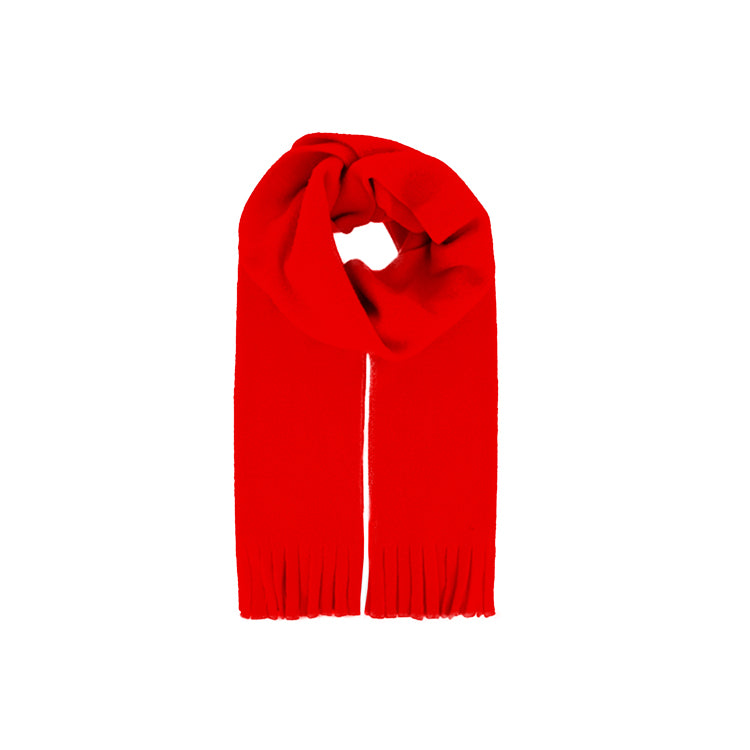 Fiebig Schal Fleece mit Fransen – Rot