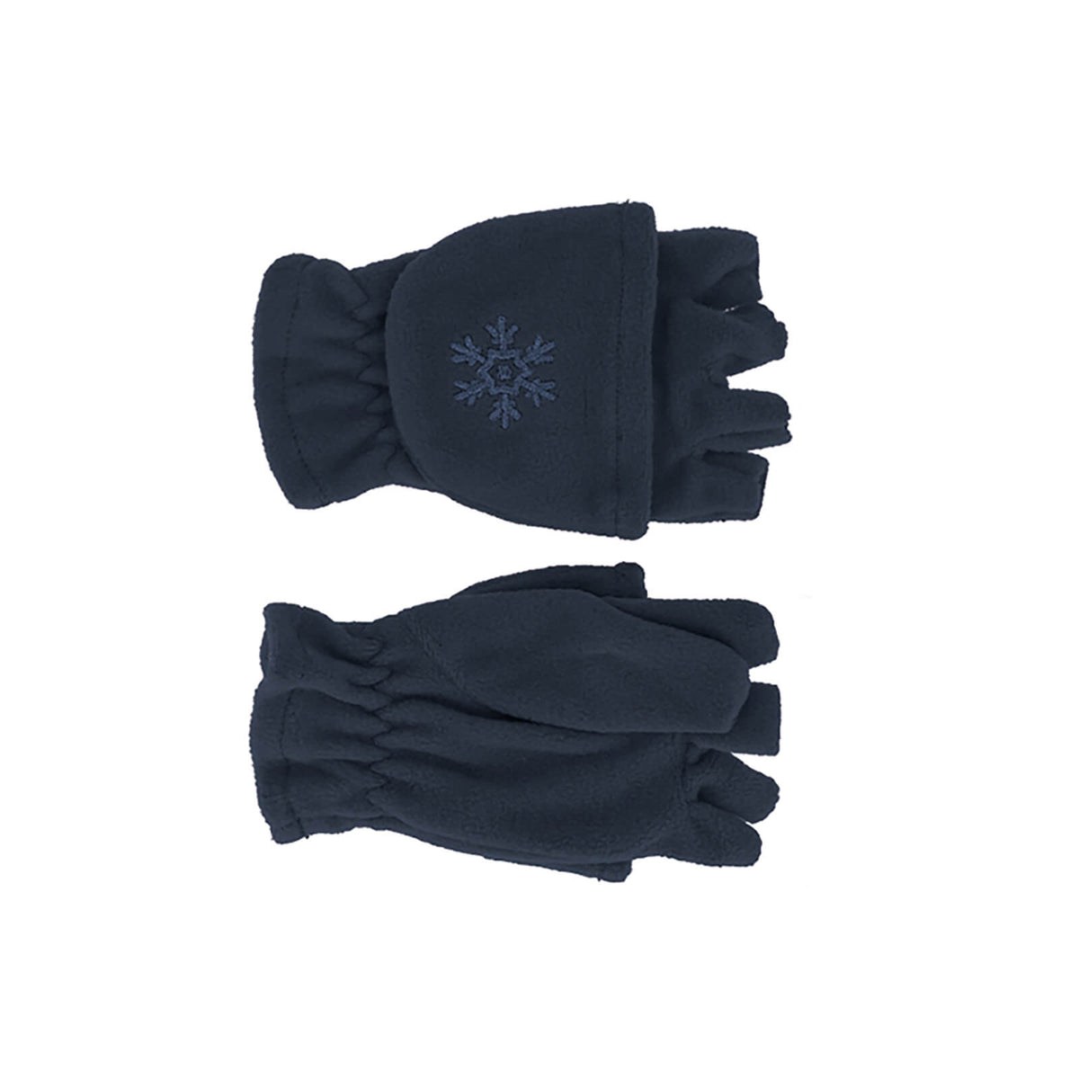 Fiebig Handschuhe Fleece uni mit Fingerklappe Marineblau