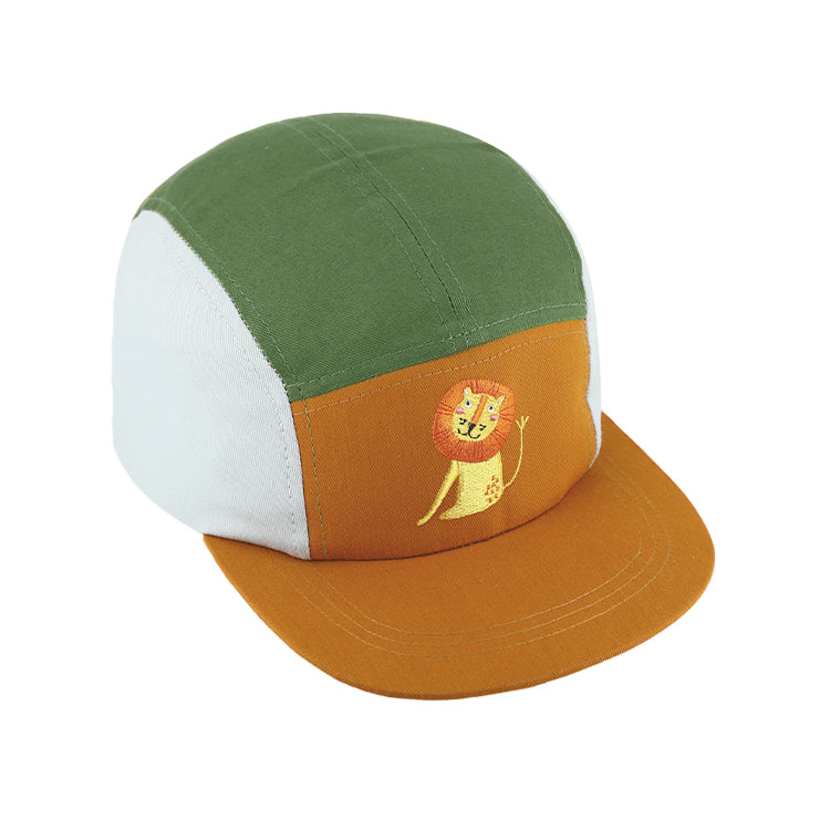 Fiebig Baseball Cap 5-Panel dreifarbig mit Stickerei Zimt – Gesamtansicht