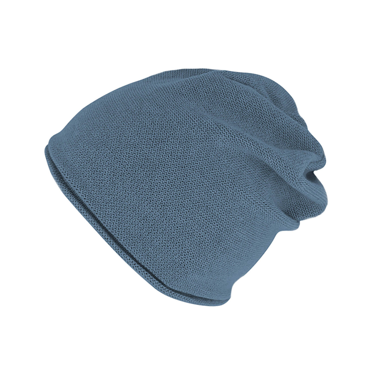 Fiebig Strickmütze Beanie mit Rollrand Baumwolle uni GOTS