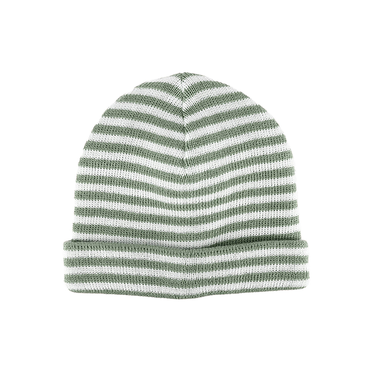 Fiebig Strickmütze mit Umschlag Baumwolle zweifarbig GOTS Oliv