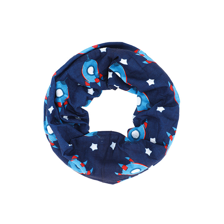 Fiebig Multifunktionstuch Raketenprint – Marineblau