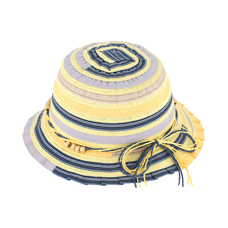 Fiebig Papierhut Glocke gestreift Perlenband Gelb
