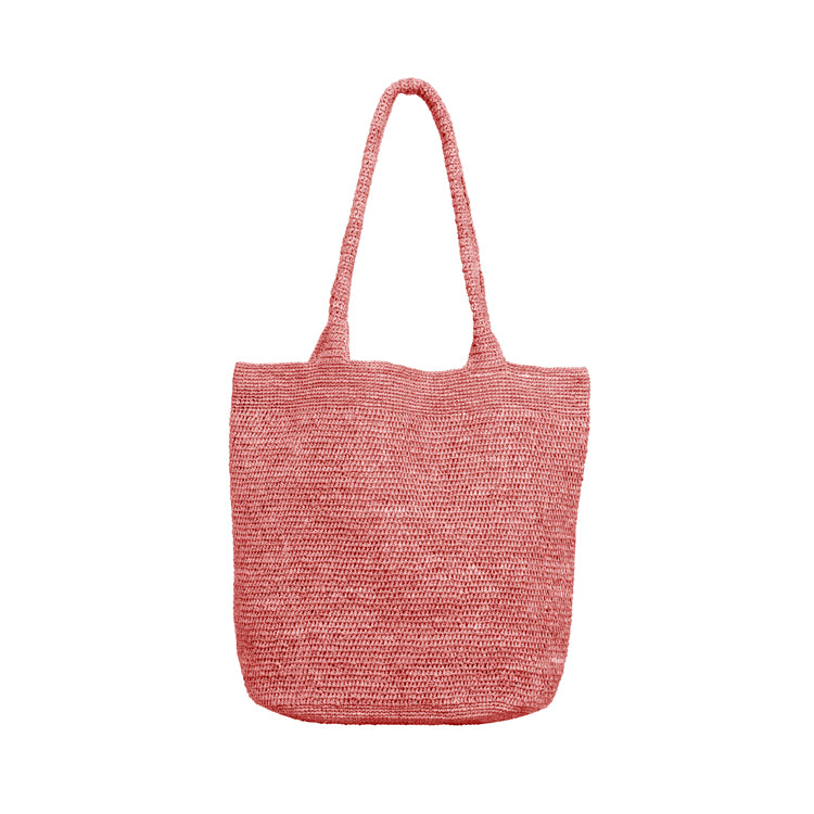 Fiebig Tasche Raffiastroh melange mit Innentasche und Knopf – Malve