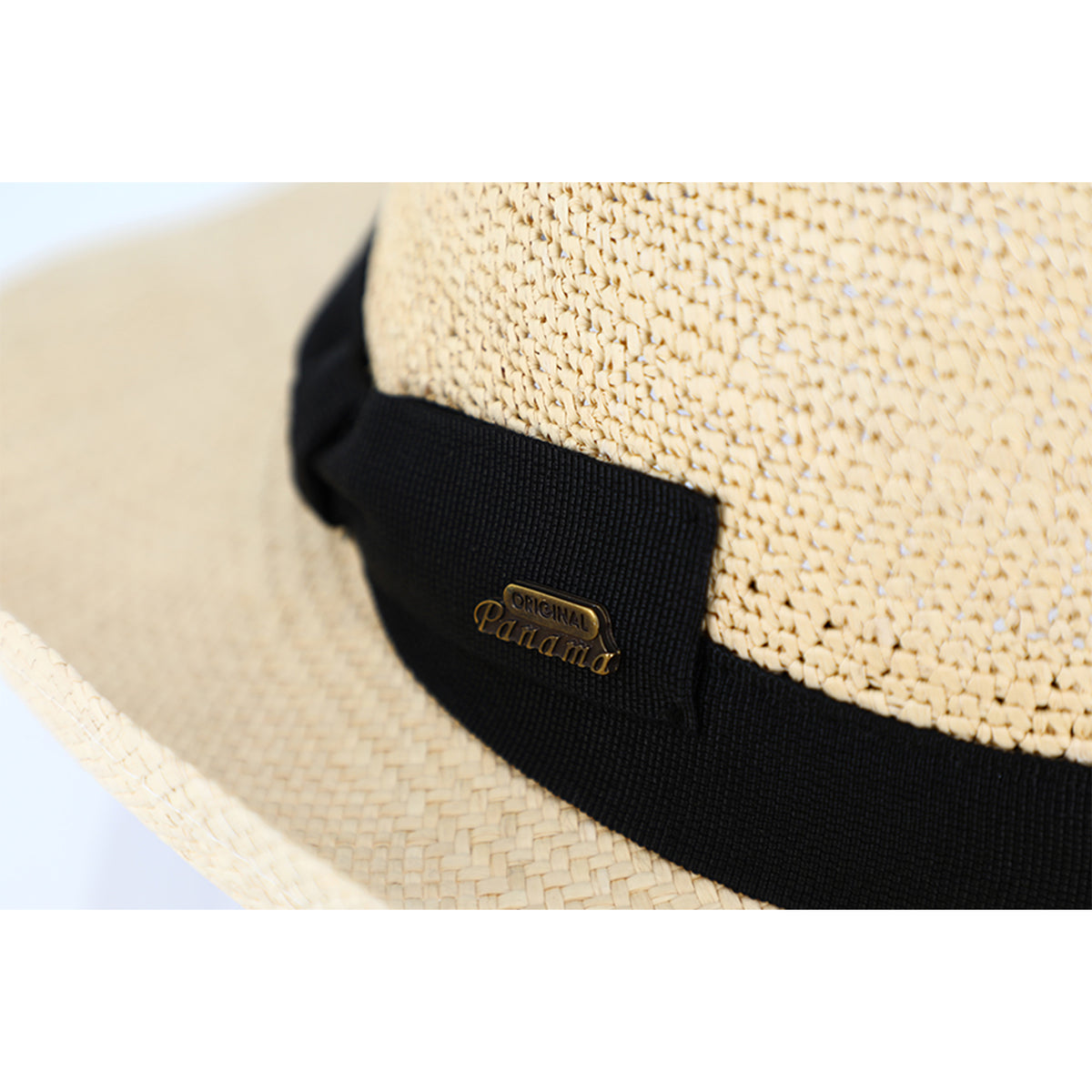 Fiebig Panamahut Fedora Crochet mit Ripsband uni Cognac