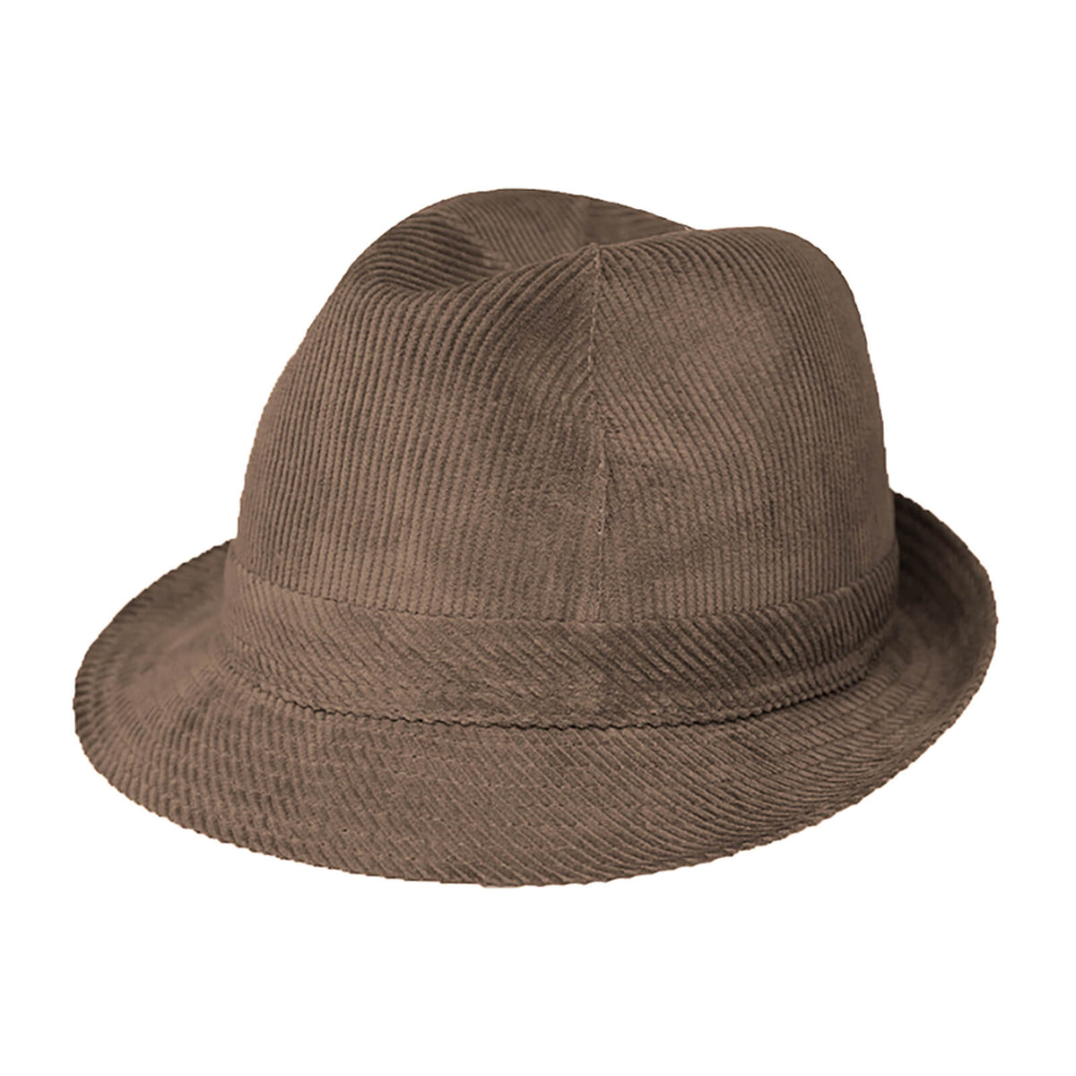 Fiebig Stoffhut Trilby Cord uni Nussbraun