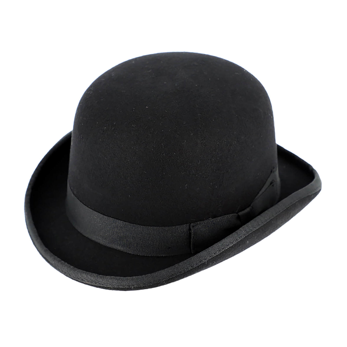 Fiebig Wollfilzhut Bowler mit weißem Innenfutter Schwarz