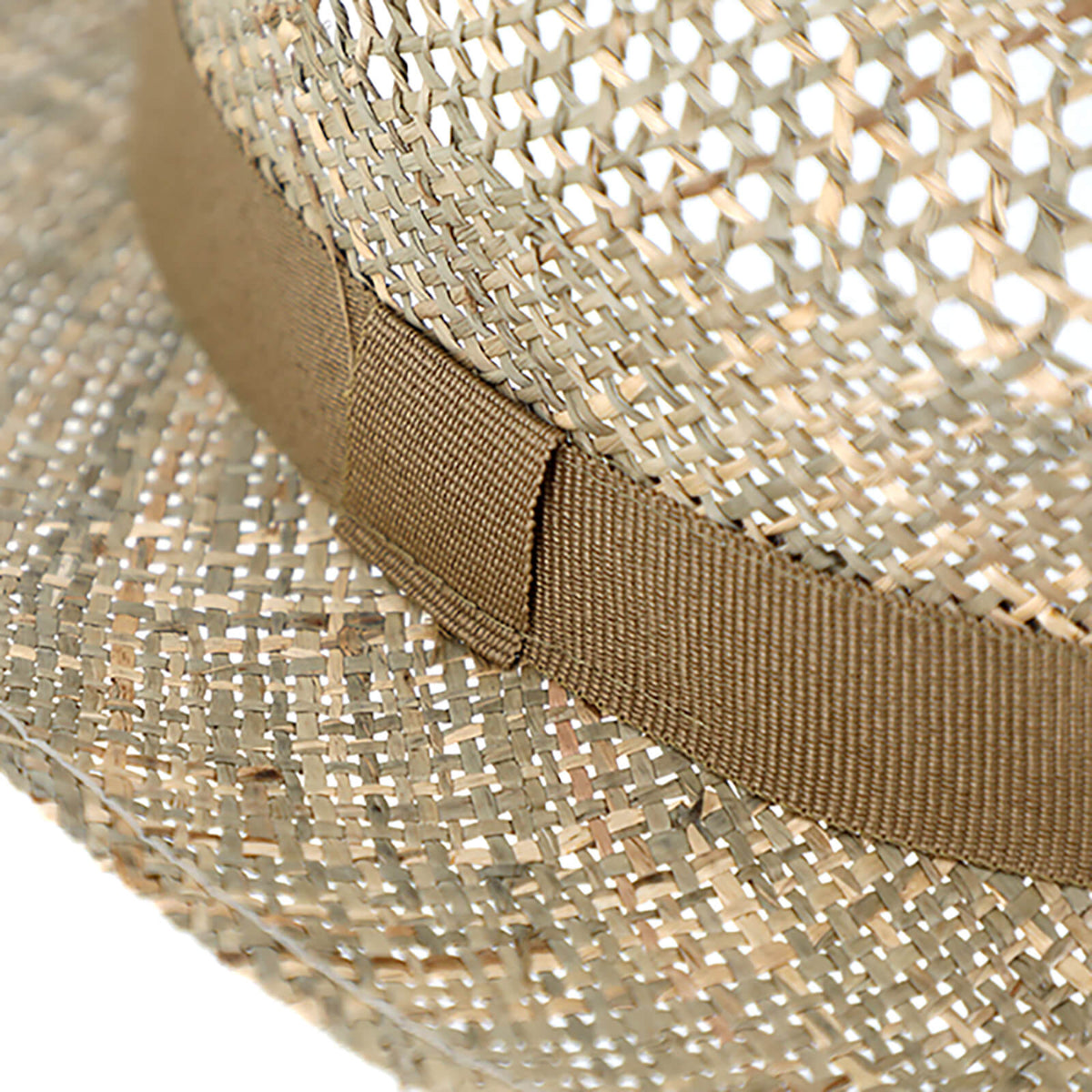 Fiebig Strohhut Fedora aus Seegras mit einfarbigem Band Natur
