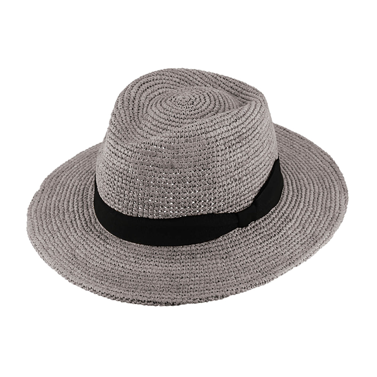 Fiebig Strohhut Traveller Raffia mit Ripsband Hellgrau