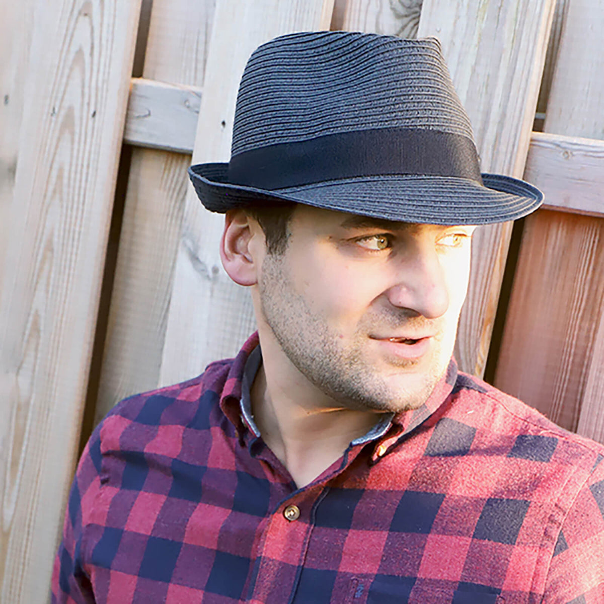 Fiebig Papierhut Trilby uni mit gleichfarbigem Ripsband Marine