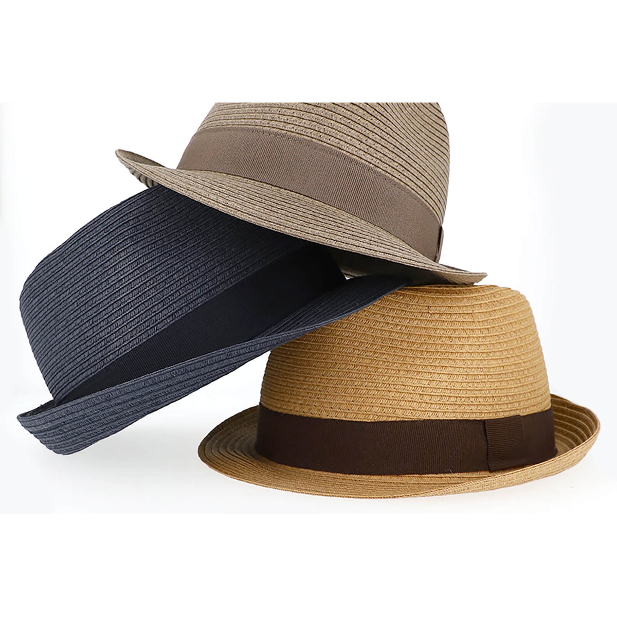 Fiebig Papierhut Trilby uni mit gleichfarbigem Ripsband Signalrot