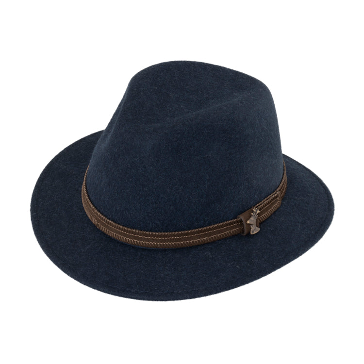 Fiebig Wollfilzhut Traveller Hirsch melange Marineblau
