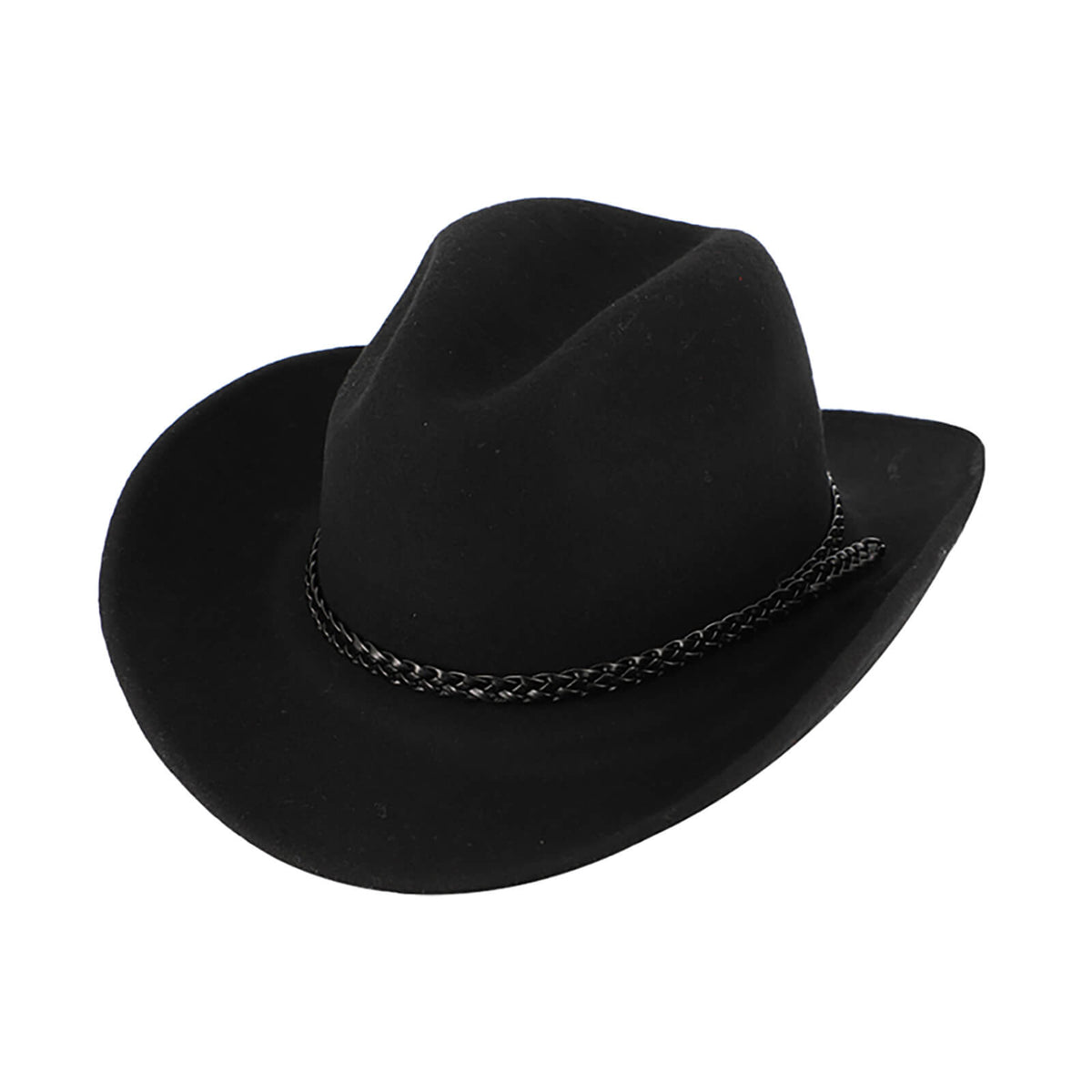 Fiebig Wollfilzhut Western Chuck mit Kunstlederband Schwarz