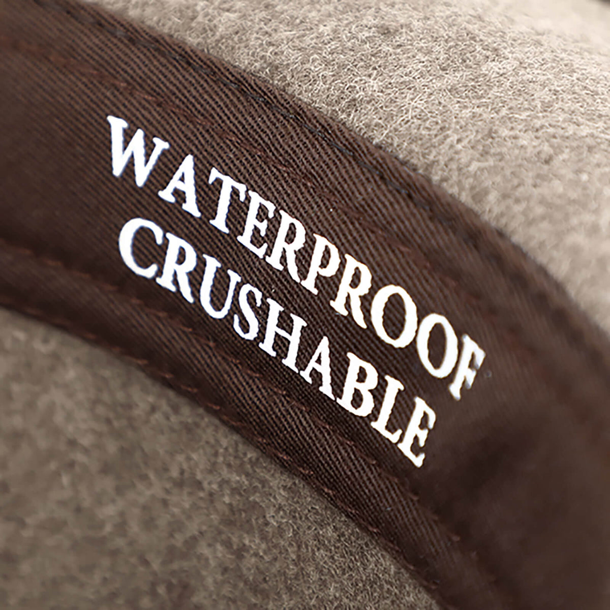 Fiebig Wollfilzhut Fedora melange waterproof und crushable Taupe