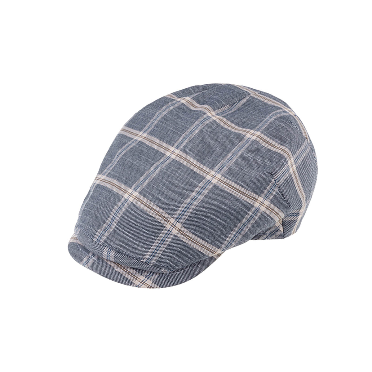 Fiebig Flatcap dreifarbiges Karomuster Jeansblau