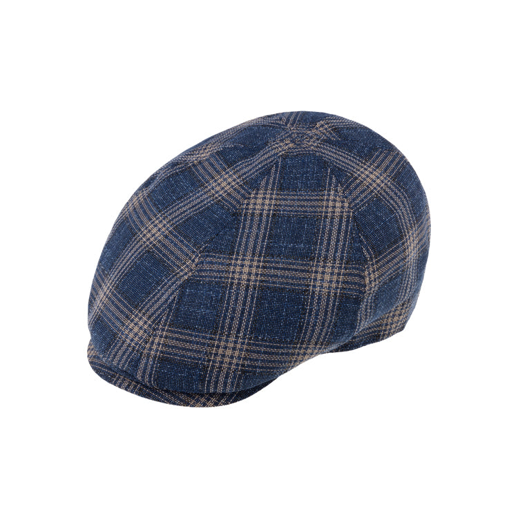 Fiebig 6-Panel Cap kariert Marineblau – Gesamtansicht