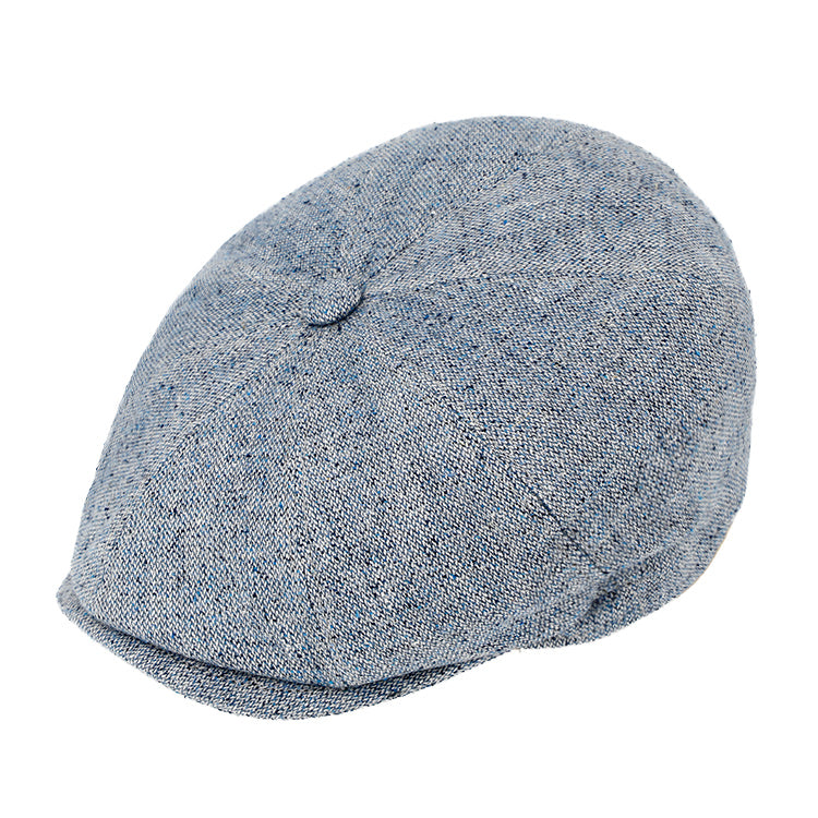 Fiebig 8-Panel Cap Seide Tweed UV-Schutz Jeansblau