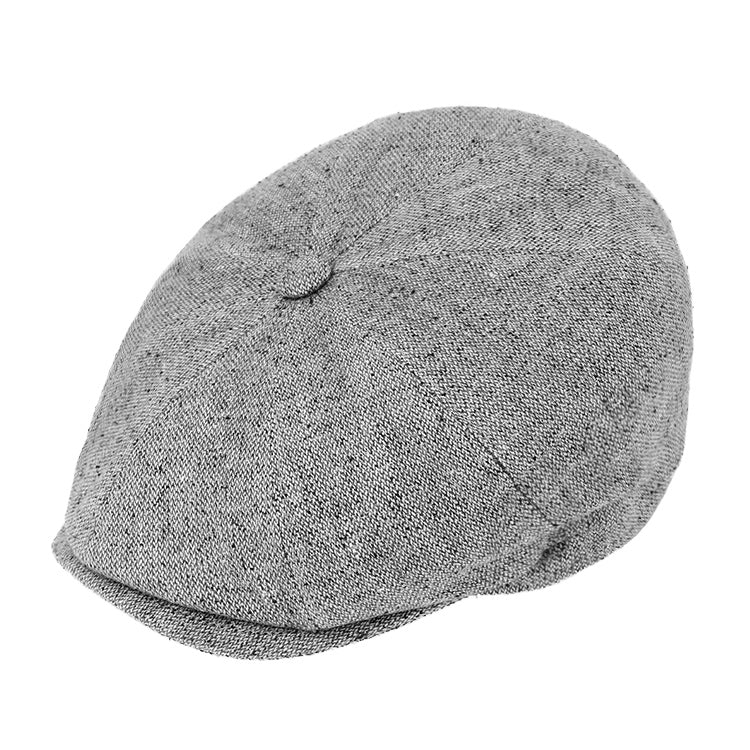 Fiebig 8-Panel Cap Seide Tweed UV-Schutz Hellgrau