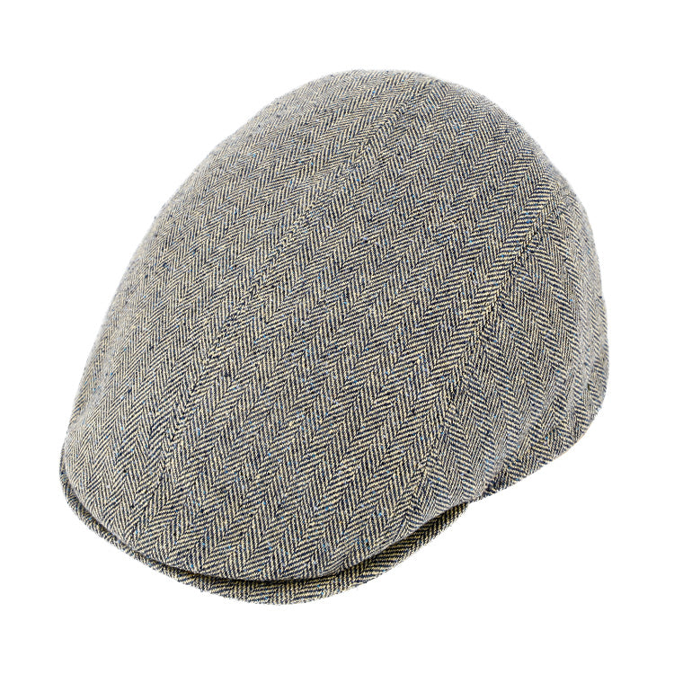Fiebig Flatcap Seide Herringbone UV-Schutz Beige