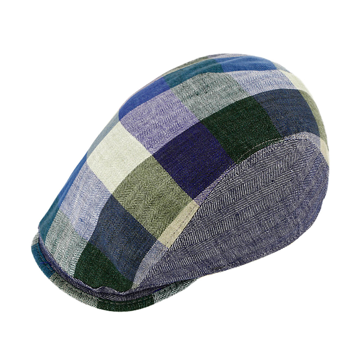 Fiebig Flatcap bunt kariert UV-Schutz Marineblau