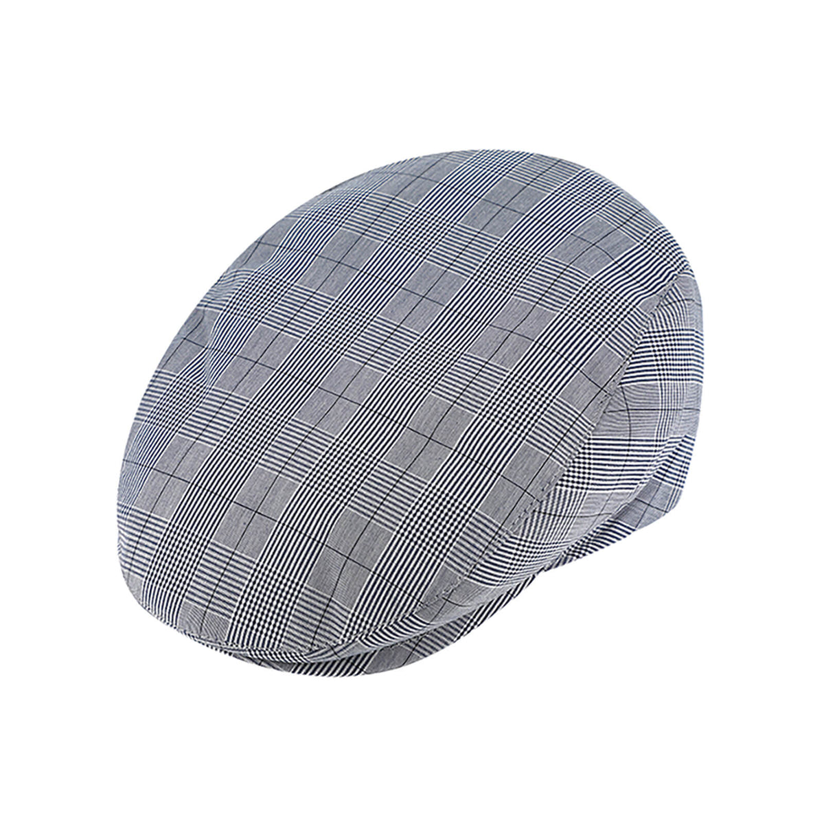 Fiebig Flatcap Baumwolle Karomuster Marineblau