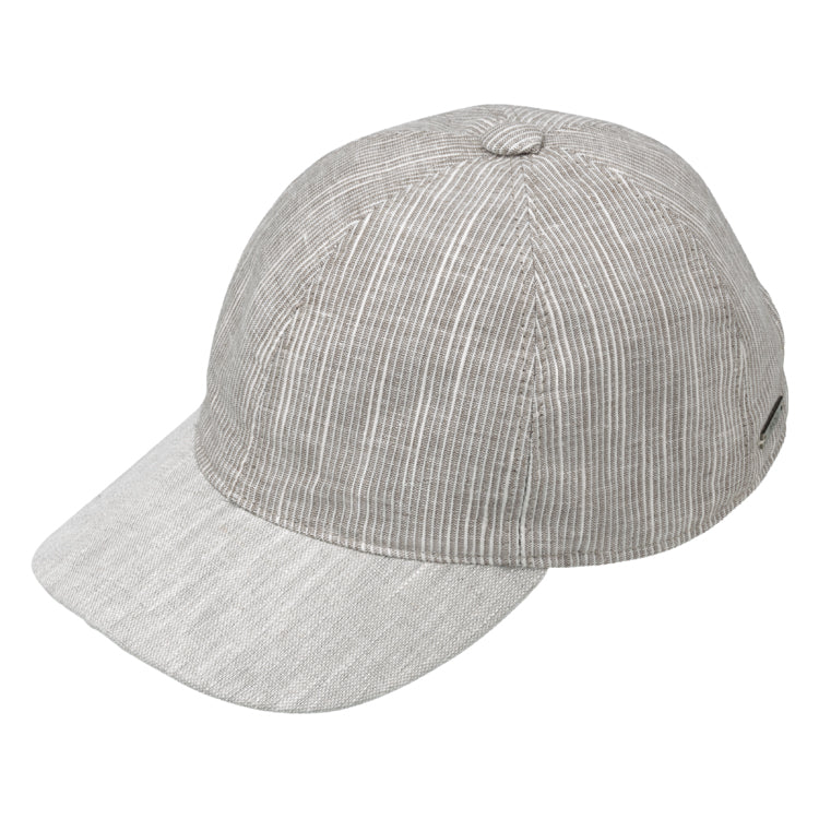 Fiebig Baseballcap feine Streifen Schirm uni Beige