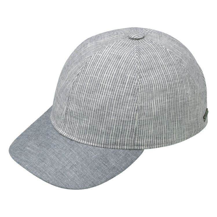 Fiebig Baseballcap feine Streifen Schirm uni Hellgrau