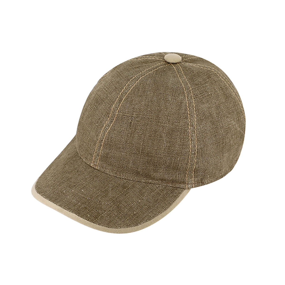 Fiebig Baseballcap 6-Panel Leinen melange UV-Schutz Taupe