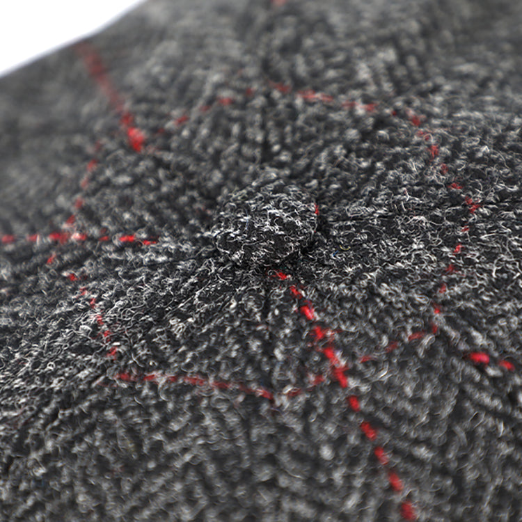 Fiebig 8-Panel Cap Shetlandwolle mit Steg Fischgraet und Karo Anthrazit – Detailansicht