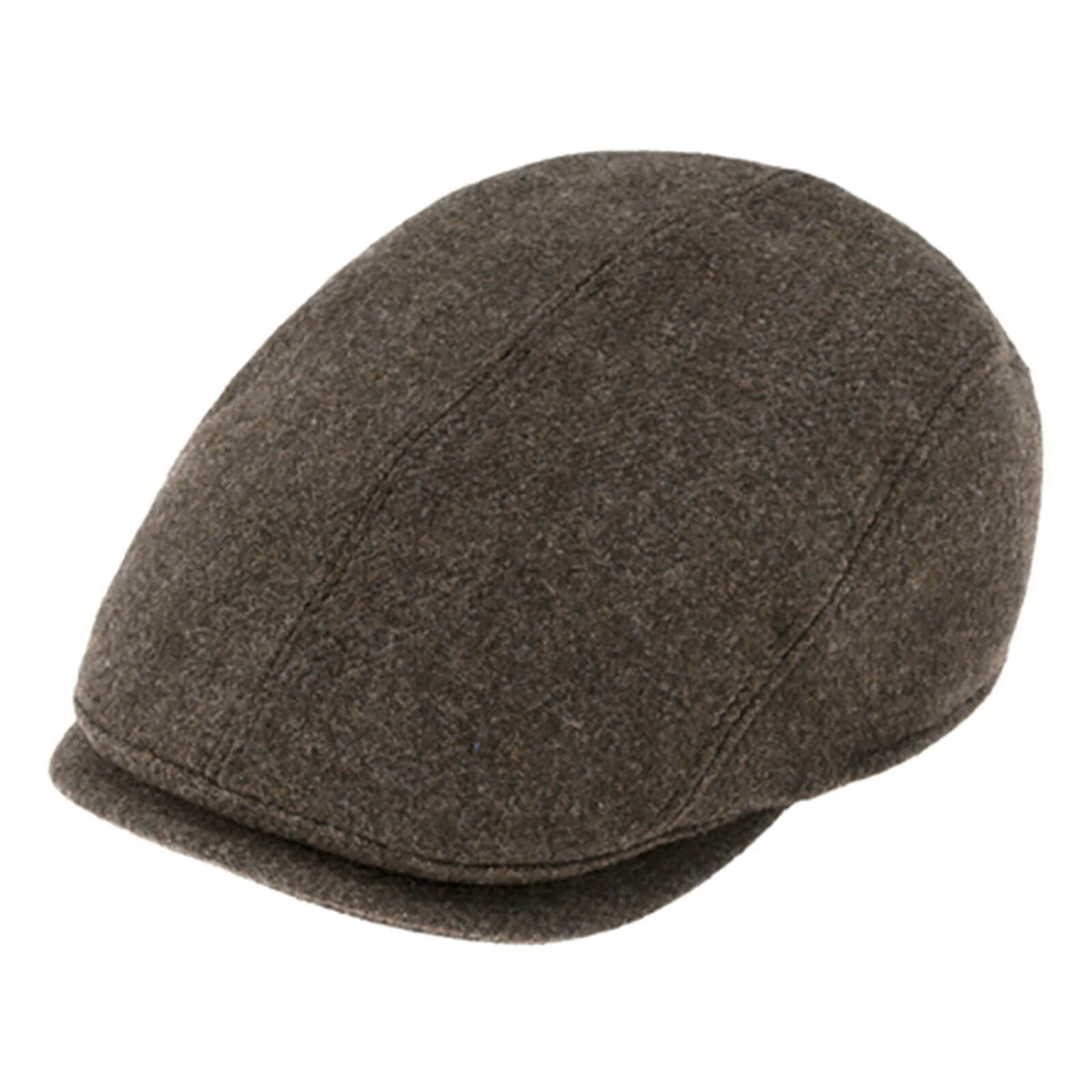 Fiebig Flatcap Shetlandwolle melange mit Ohrenklappen Taupe