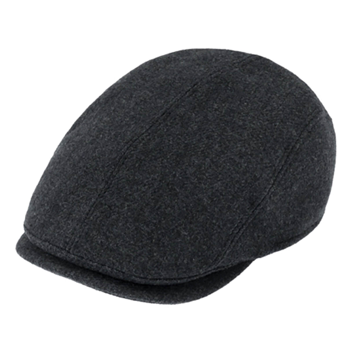 Fiebig Flatcap Shetlandwolle melange mit Ohrenklappen Anthrazit